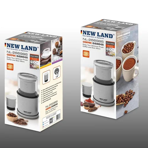 آسیاب استیل 2 کاسه نیولند مدل NEWLAND NL-2669BS